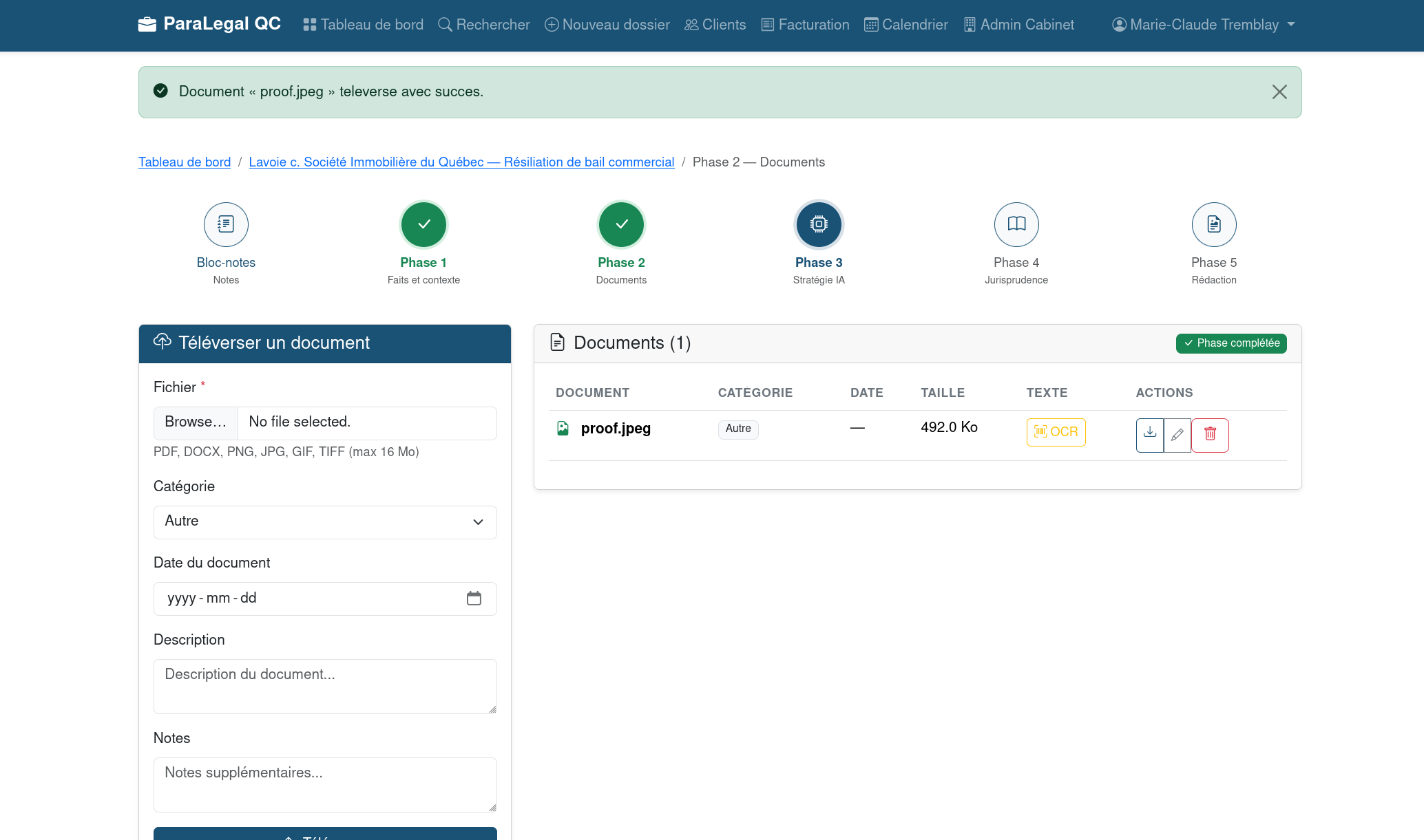 Capture d'écran — Gestion documentaire